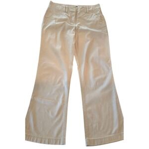 Y2K Tommy Hilfiger Pants Women's SZ 6‎ Cream Wide Leg 96% Cotton 4% Spandex #475